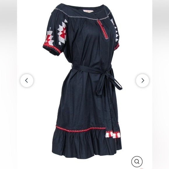 Tory Burch Alicia Embroidered Cotton Voile Boho embroidered Dress, size 10 - Picture 7 of 16